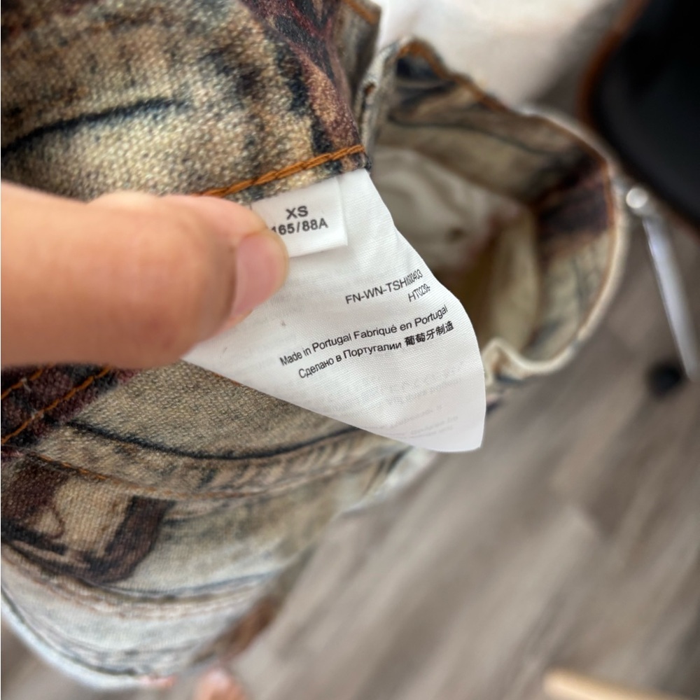 Acne Studios 3D Print Patchwork Distressed Wide-L… - image 4